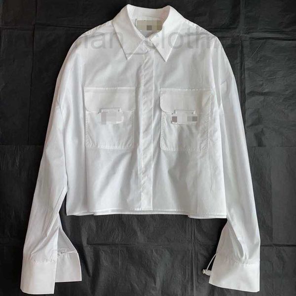 women's blouses & shirts designer 23 new long-sleeved shirt embossed pocket design silhouette cut short white re76
women's blouses & shirts designer 23 new long-sleeved shirt embossed pocket design silhouette cut short white re76