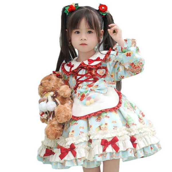 girls' christmas lolita princess 1ess new chil1en's wear long-sleeved 1ess bowknot little bear print puffy skirt, Blue
girls' christmas lolita princess 1ess new chil1en's wear long-sleeved 1ess bowknot little bear print puffy skirt, Blue