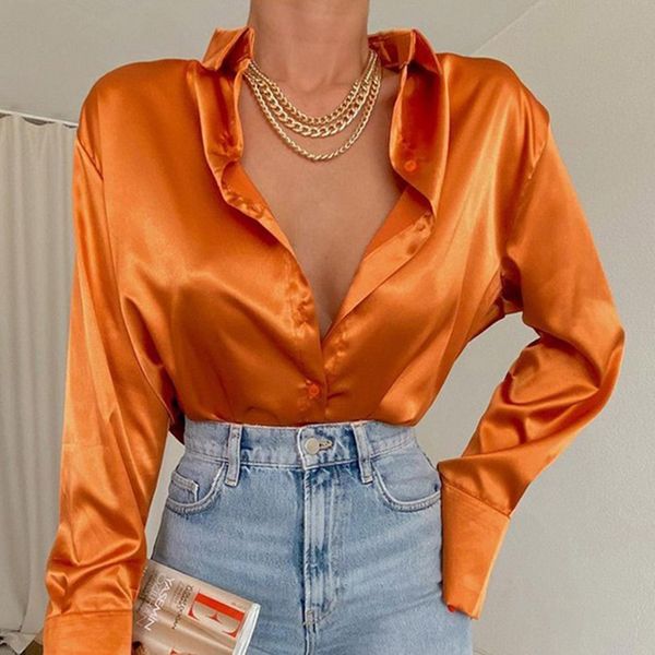women's blouses shirts elegant satin women blouses fashion long sleeve vintage blue blouse office blusas mujer solid silk shirt women c, White
women's blouses shirts elegant satin women blouses fashion long sleeve vintage blue blouse office blusas mujer solid silk shirt women c, White