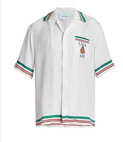 23ss new casablanca designer shirt men and women castle flowers fashion same white twill silk short-sleeved shirt, White;black
23ss new casablanca designer shirt men and women castle flowers fashion same white twill silk short-sleeved shirt, White;black