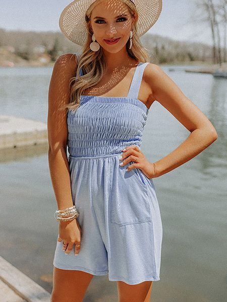 jumpsuit women's spring and summer pleated waist suspender jumpsuit shorts, Black;white
jumpsuit women's spring and summer pleated waist suspender jumpsuit shorts, Black;white
