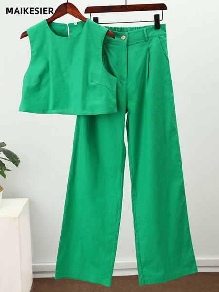 women s suits blazers 2023 summer fashion leisure pure color round neck tank straight pants cotton linen suit womens two peice sets 230228, White;black
women s suits blazers 2023 summer fashion leisure pure color round neck tank straight pants cotton linen suit womens two peice sets 230228, White;black