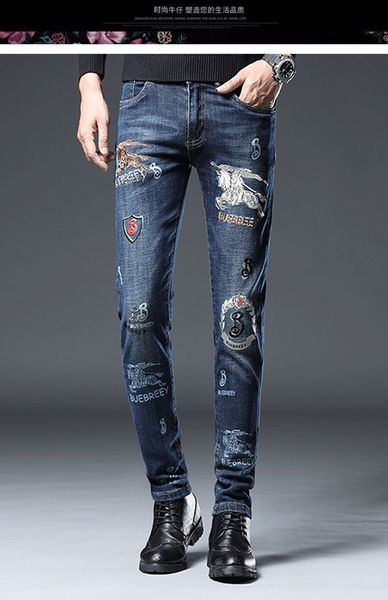 summer fashion men's jeans printed light color thin elastic feet slim fit versatile men's long pants, Blue
summer fashion men's jeans printed light color thin elastic feet slim fit versatile men's long pants, Blue