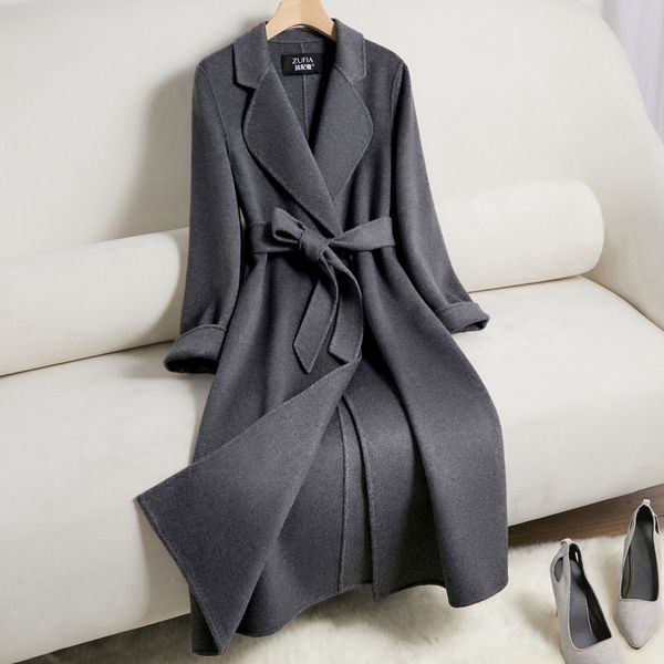 women's wool blends cardigan cashmere coat jacket long style 90 10 women black slim 230227
women's wool blends cardigan cashmere coat jacket long style 90 10 women black slim 230227