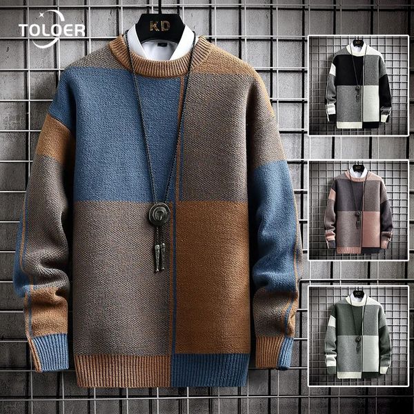 men's sweaters autumn winter sweater men thick warm round neck pullover patchwork plaid sweaters mens casual loose knitted 230228, White;black
men's sweaters autumn winter sweater men thick warm round neck pullover patchwork plaid sweaters mens casual loose knitted 230228, White;black