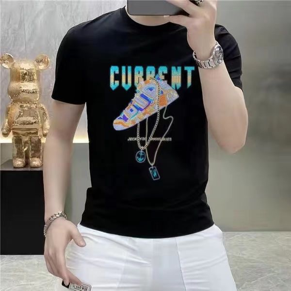 summer personalised mens designer rhinestone t-shirts short sleeve slim crewneck casual coach shirts tee mercerized cotton 2023, White;black
summer personalised mens designer rhinestone t-shirts short sleeve slim crewneck casual coach shirts tee mercerized cotton 2023, White;black