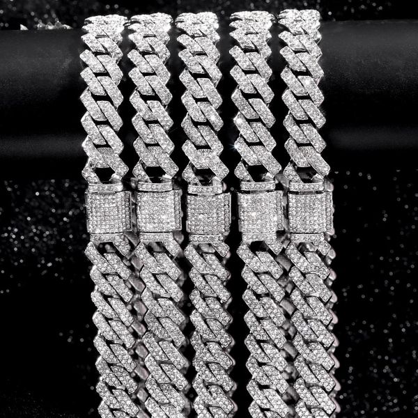 15mm micro pave claw cuban necklace fashion hip hop full ice out rhinestone men's and women's jewelry, Silver
15mm micro pave claw cuban necklace fashion hip hop full ice out rhinestone men's and women's jewelry, Silver