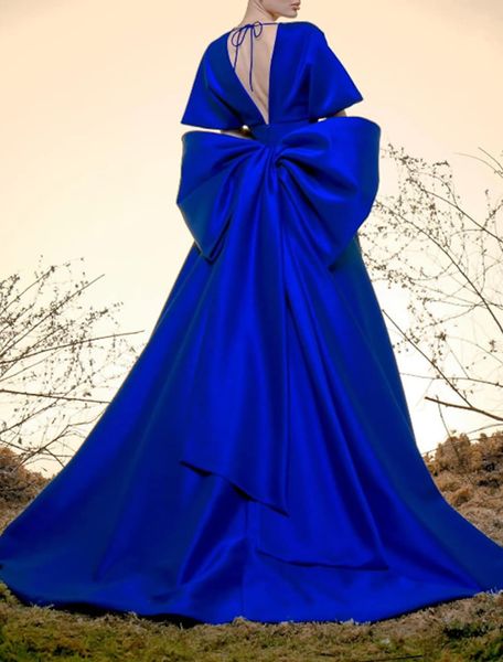 royal blue a-line evening dress 2023 v neck short sleeve satin with bow prom formal party gowns for women abendkleider celebrity vestidos de, Black;red
royal blue a-line evening dress 2023 v neck short sleeve satin with bow prom formal party gowns for women abendkleider celebrity vestidos de, Black;red