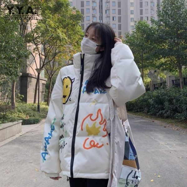women's wool blends kawaii women cartoon graffiti loose fit winter thick warm parkas floral printed casual streetwear down coat harajuk, Black
women's wool blends kawaii women cartoon graffiti loose fit winter thick warm parkas floral printed casual streetwear down coat harajuk, Black