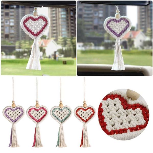 decorations 2pcs hanging interior creative rearview mirror pendant heart-shaped cute hand weaving fashion car ornament accessories r230228
decorations 2pcs hanging interior creative rearview mirror pendant heart-shaped cute hand weaving fashion car ornament accessories r230228