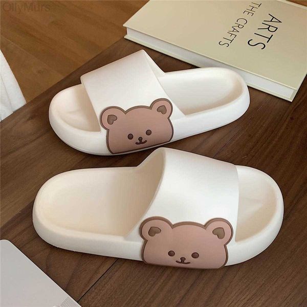 slippers 2023 summer womens couple sandals beach slides cartoon bear flip flops men's thick sole indoor bathroom anti-slip shoes y2302, Black
slippers 2023 summer womens couple sandals beach slides cartoon bear flip flops men's thick sole indoor bathroom anti-slip shoes y2302, Black