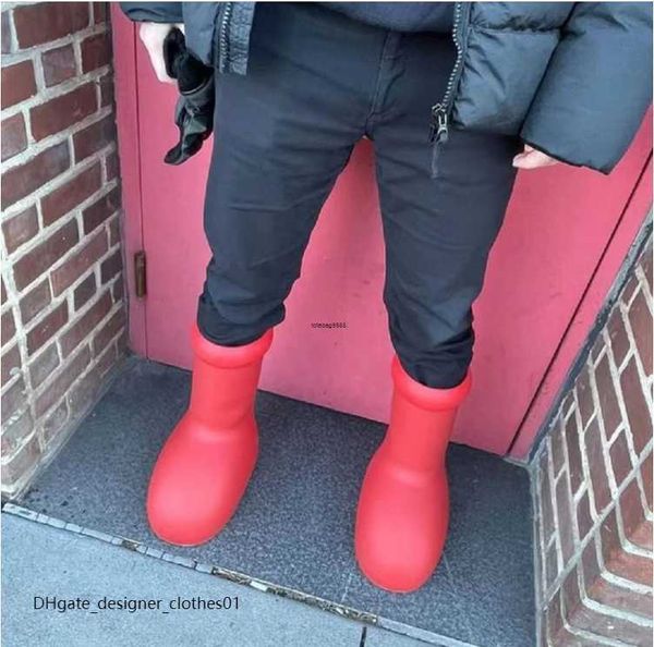 2023 early spring new big red rain boots iron wall astro boy the same eva sole net red the same small shoes dy, Black