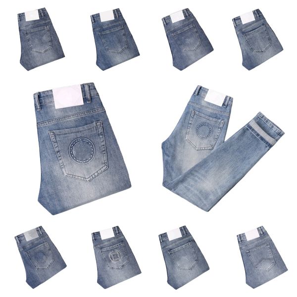 men's jeans spring summer thin denim slim fit european american high-end brand small straight pants xw2069, Blue
men's jeans spring summer thin denim slim fit european american high-end brand small straight pants xw2069, Blue
