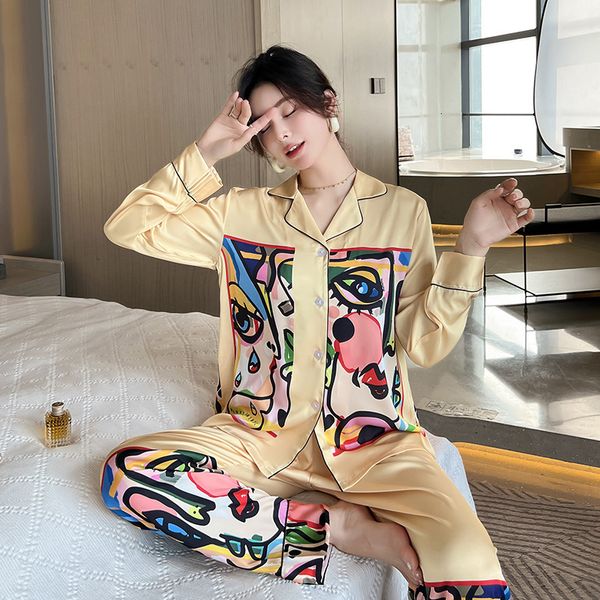 womens sleepwear qsrocio womens pajamas set abstract art sleepwear silk like homewear v neck nightwear nightgown 230228, Black;red
womens sleepwear qsrocio womens pajamas set abstract art sleepwear silk like homewear v neck nightwear nightgown 230228, Black;red