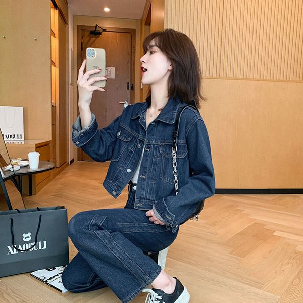 women s two piece pants fashion denim suit spring jacket straight set 230228, White
women s two piece pants fashion denim suit spring jacket straight set 230228, White