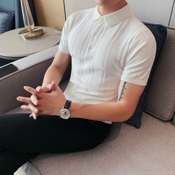 men's polos men casual ice silk knitted polo shirts summer men fashion lapel polo shirts male solid slim fit short sleeve striped polos, White;black
men's polos men casual ice silk knitted polo shirts summer men fashion lapel polo shirts male solid slim fit short sleeve striped polos, White;black