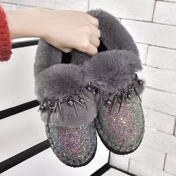 bling sequins snow boots fashion rivet female shoes add flocking to thicken the joker plush bread cotton shoes new store is recommended, Black
bling sequins snow boots fashion rivet female shoes add flocking to thicken the joker plush bread cotton shoes new store is recommended, Black