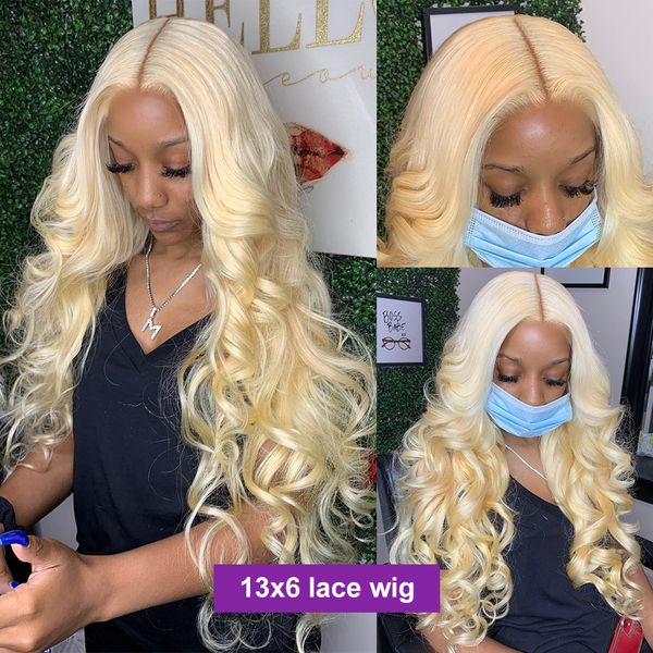 613 blonde lace front wig 13x4 body wave hd transparent lace frontal wigs colored human hair 180% brazilian remy for black women, Black;brown
613 blonde lace front wig 13x4 body wave hd transparent lace frontal wigs colored human hair 180% brazilian remy for black women, Black;brown