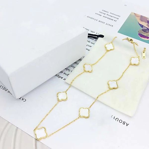 classic fashion chain 7 flowers clover necklace for women 4/four leaf flower 18k gold plated charm party wedding mother's thanksgiving, Silver
classic fashion chain 7 flowers clover necklace for women 4/four leaf flower 18k gold plated charm party wedding mother's thanksgiving, Silver