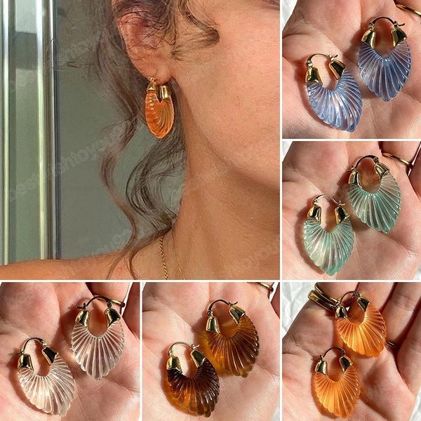 transparent resin geometric hoop earrings for women girls acrylic circle ear buckle hoops with natural stone charms gifts, Golden;silver
transparent resin geometric hoop earrings for women girls acrylic circle ear buckle hoops with natural stone charms gifts, Golden;silver