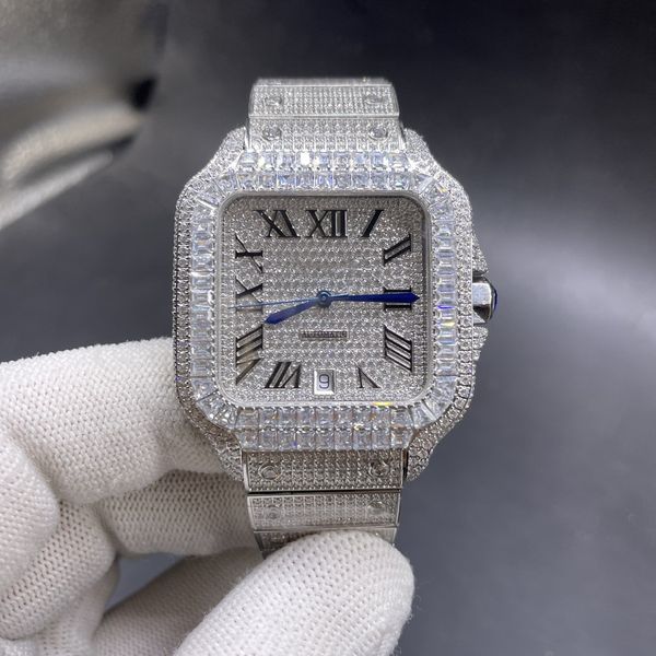 iced out men watch full diamonds case baguette stones bezel diamonds and roman dial automatic men shiny watch, Slivery;brown
iced out men watch full diamonds case baguette stones bezel diamonds and roman dial automatic men shiny watch, Slivery;brown