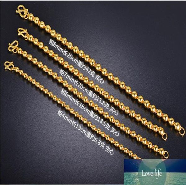 24k yellow gold bracelet for women men round buddha bead transfer bead gold bracelet 4mm5mm6mm7mm8mm9mm hand chain5472798, Black
24k yellow gold bracelet for women men round buddha bead transfer bead gold bracelet 4mm5mm6mm7mm8mm9mm hand chain5472798, Black