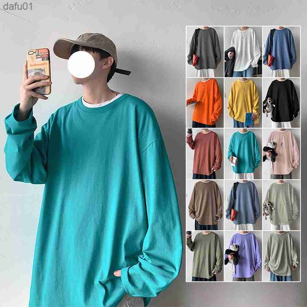 new long sleeve t shirt for men autumn fashion cotton solid color t-shirts cozy streetwear men's t-shirt 5xl baggy korean trendy l23052, White;black
new long sleeve t shirt for men autumn fashion cotton solid color t-shirts cozy streetwear men's t-shirt 5xl baggy korean trendy l23052, White;black