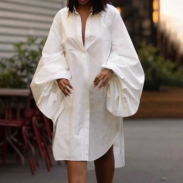 women shirts dress office lady long puff sleeve loose split solid color lapel collar elegant ladies waist tunic oversize dress, Black;gray
women shirts dress office lady long puff sleeve loose split solid color lapel collar elegant ladies waist tunic oversize dress, Black;gray
