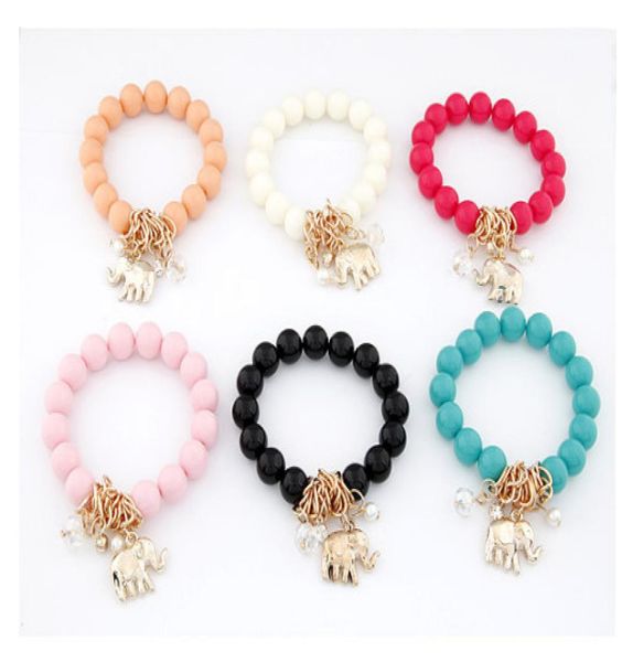 2015 new fashion colorful elephant pendant beads bracelet jewelry for women 6colors available 875283, Golden;silver
2015 new fashion colorful elephant pendant beads bracelet jewelry for women 6colors available 875283, Golden;silver