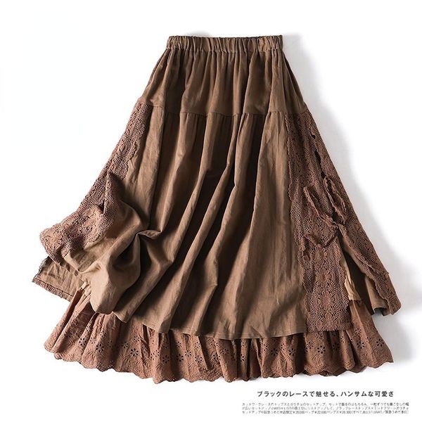 dresses skirts for women 2023 new embroidered elastic waist mid length skirt side lace up spring skirt female literary style vestido cjk, Black;gray
dresses skirts for women 2023 new embroidered elastic waist mid length skirt side lace up spring skirt female literary style vestido cjk, Black;gray