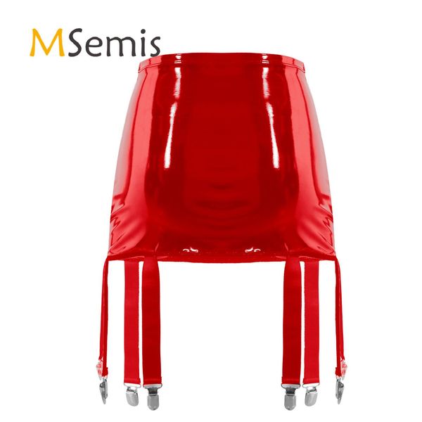 dresses womens mini skirts with garter belt wet look patent leather clubwear high waist suspenders with six metal buckle clips, White;black
dresses womens mini skirts with garter belt wet look patent leather clubwear high waist suspenders with six metal buckle clips, White;black