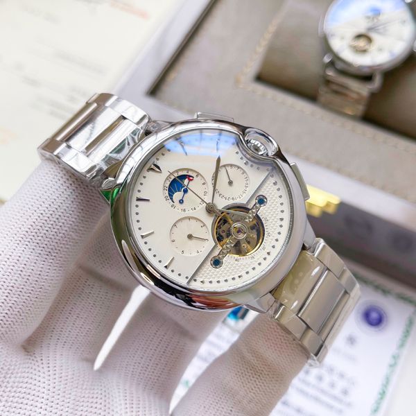 fashion trend new mechanical watch designer men bias blue light balloon belt multi-functional waterproof leather 316l, Slivery;golden
fashion trend new mechanical watch designer men bias blue light balloon belt multi-functional waterproof leather 316l, Slivery;golden