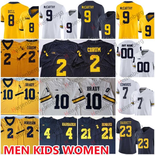 ncaa american football wear college michigan wolverines 9 jj mccarthy jerseys 2 blake corum 10 tom brady donovan edwards ronnie bell, Black
ncaa american football wear college michigan wolverines 9 jj mccarthy jerseys 2 blake corum 10 tom brady donovan edwards ronnie bell, Black