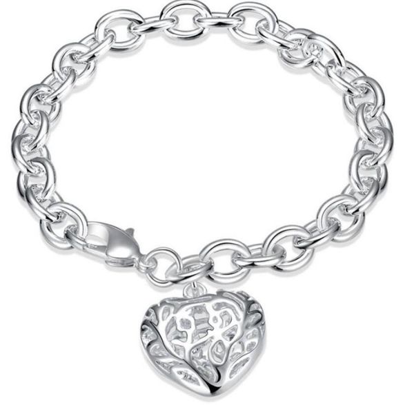 link chain 925 silver hollow heart pendant charm bracelet woman fashion jewelry valentine039s day gift low 5360012, Black
link chain 925 silver hollow heart pendant charm bracelet woman fashion jewelry valentine039s day gift low 5360012, Black