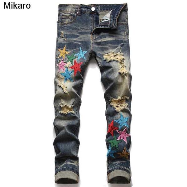 mikaro america mens jeans hole star embroiled trend elastic slim men's pant hip hop jean men motorcycle pants graphic jean, Blue
mikaro america mens jeans hole star embroiled trend elastic slim men's pant hip hop jean men motorcycle pants graphic jean, Blue