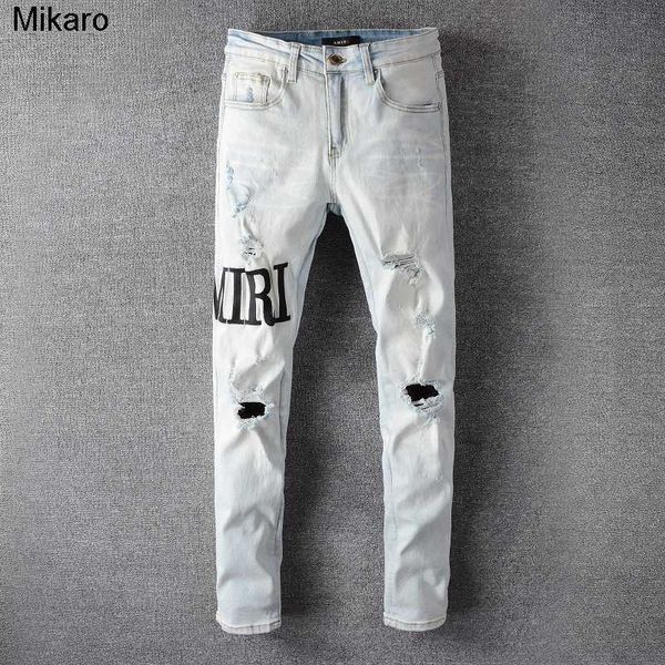 mikaro casual streetwear black slim fit jeans men 2023 autumn masculina letter jeans pants mens trend dance club skinny jean toursers, Blue
mikaro casual streetwear black slim fit jeans men 2023 autumn masculina letter jeans pants mens trend dance club skinny jean toursers, Blue