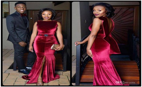 2020 velvet mermaid evening dresses jewel neck sash vestidos de novia front split backless prom gowns9398849, Black;red
2020 velvet mermaid evening dresses jewel neck sash vestidos de novia front split backless prom gowns9398849, Black;red