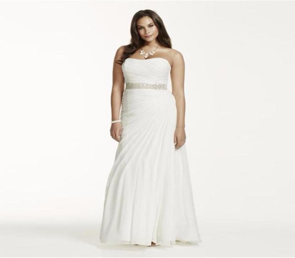 crinkle chiffon draped plus size wedding dress strapless ruched bodice simple elegant bridal gowns beading sash 9v35407620726, White
crinkle chiffon draped plus size wedding dress strapless ruched bodice simple elegant bridal gowns beading sash 9v35407620726, White