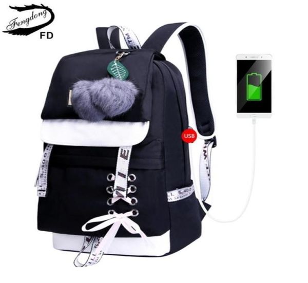 fengdong fashion black pink waterproof nylon school backpack for girls korean style cute bowknot children bags 2011172204154
fengdong fashion black pink waterproof nylon school backpack for girls korean style cute bowknot children bags 2011172204154