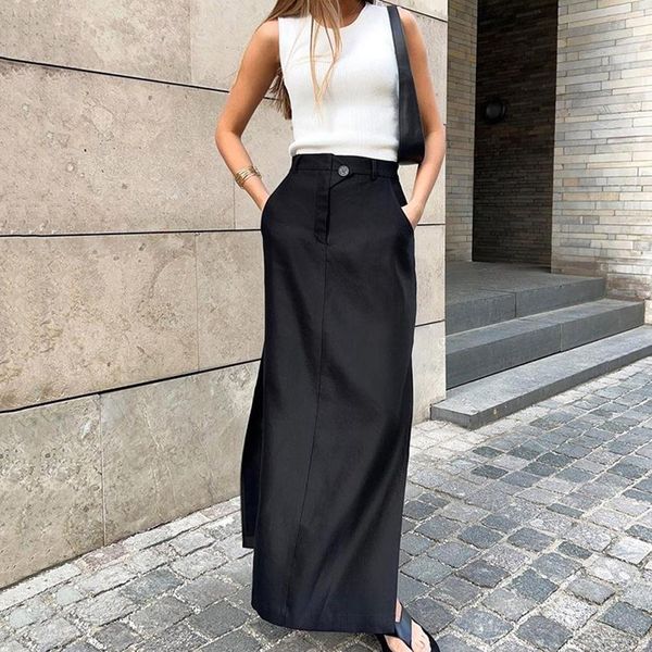 dresses women spring long black skirt vintage high waisted casual side split pencil cotton silk skirt dress femme faldas 2023, White;black
dresses women spring long black skirt vintage high waisted casual side split pencil cotton silk skirt dress femme faldas 2023, White;black