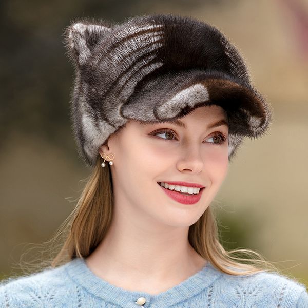 womens real mink fur hat knitted cap beanie skull earmuff w silver fox ball pom, Blue;gray
womens real mink fur hat knitted cap beanie skull earmuff w silver fox ball pom, Blue;gray