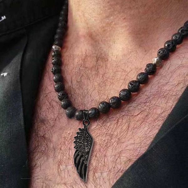 pendant necklaces new vintage feather pendant necklace men handmade classic 6mm lava stone bead necklace for men party jewelry gift j230601, Silver
pendant necklaces new vintage feather pendant necklace men handmade classic 6mm lava stone bead necklace for men party jewelry gift j230601, Silver