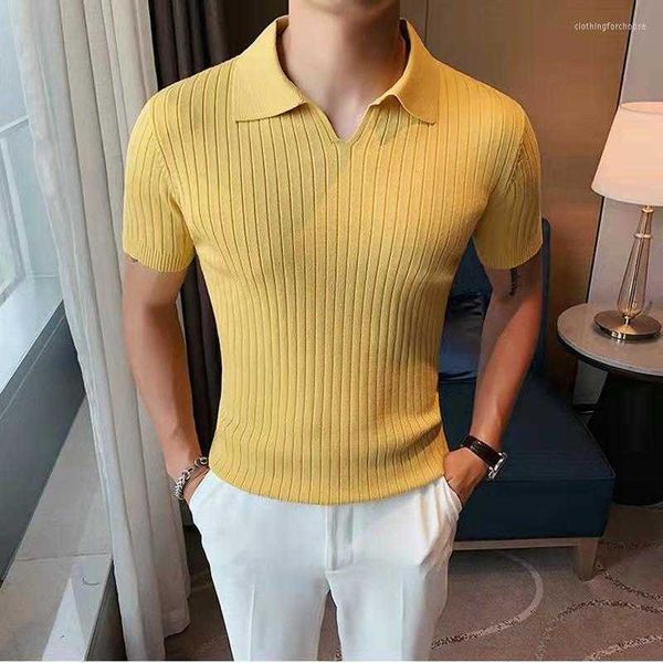 men's polos summer men polo shirts with short sleeve knitwear turn down collar casual knit solid fashion tees shirt male clothing, White;black
men's polos summer men polo shirts with short sleeve knitwear turn down collar casual knit solid fashion tees shirt male clothing, White;black