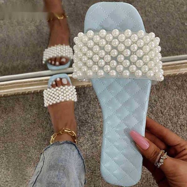 slippers summer women pearl bling crystal flat sandals girls casual beach slides designer shoes sweet ladies outdoor 220708, Black
slippers summer women pearl bling crystal flat sandals girls casual beach slides designer shoes sweet ladies outdoor 220708, Black