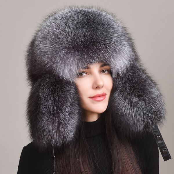 women's full covered real fox fur hat russian ushanka trapper hunter hat ski outdoor cap, Blue;gray
women's full covered real fox fur hat russian ushanka trapper hunter hat ski outdoor cap, Blue;gray