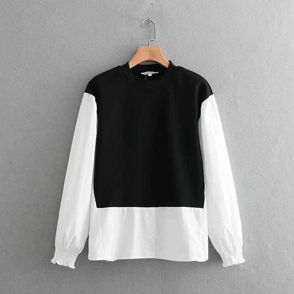 good quality neck patchwork blouse long sleeve fashion spring autumn women's clothingop, White
good quality neck patchwork blouse long sleeve fashion spring autumn women's clothingop, White