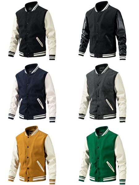 korean fashion slim cotton wool match color long sleeve outwear baseball jacket man, Black;brown
korean fashion slim cotton wool match color long sleeve outwear baseball jacket man, Black;brown