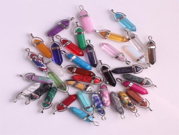 24pcs lot healing point chakra pendants hexagonal quartz crystals bullet shape stone diy pendulum beads jewelry making22525303142, Silver
24pcs lot healing point chakra pendants hexagonal quartz crystals bullet shape stone diy pendulum beads jewelry making22525303142, Silver
