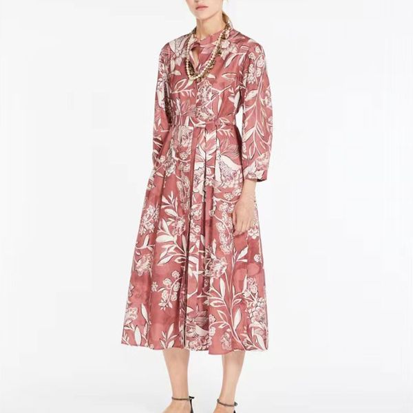 2023 designer dress robe temperament fashion print tie up waist cotton poplin round neck dress, Black;gray
2023 designer dress robe temperament fashion print tie up waist cotton poplin round neck dress, Black;gray
