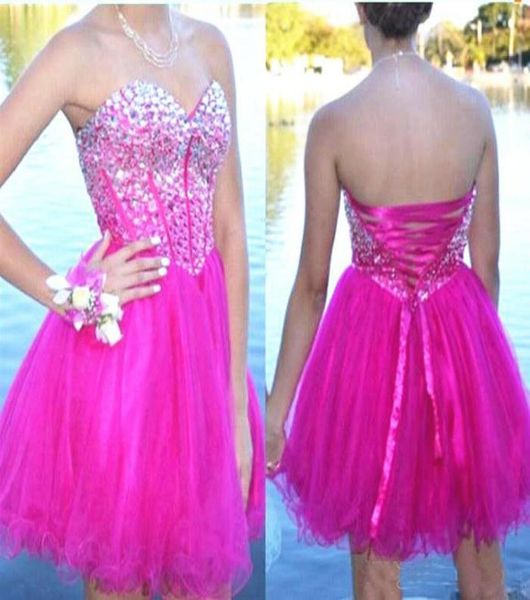 sparkly crystals fuschia homecoming dress sweetheart lace up back tulle short prom dresses cocktail party gowns vestido curto cust5813059, Blue;pink
sparkly crystals fuschia homecoming dress sweetheart lace up back tulle short prom dresses cocktail party gowns vestido curto cust5813059, Blue;pink